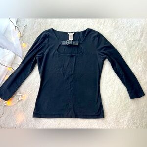 Michael Kors Neck Buckle Black Top